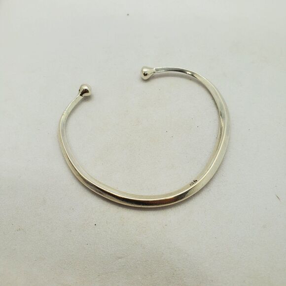 Jewelry - Sterling Silver Cuff Bracelet Square with Ball Ends 925